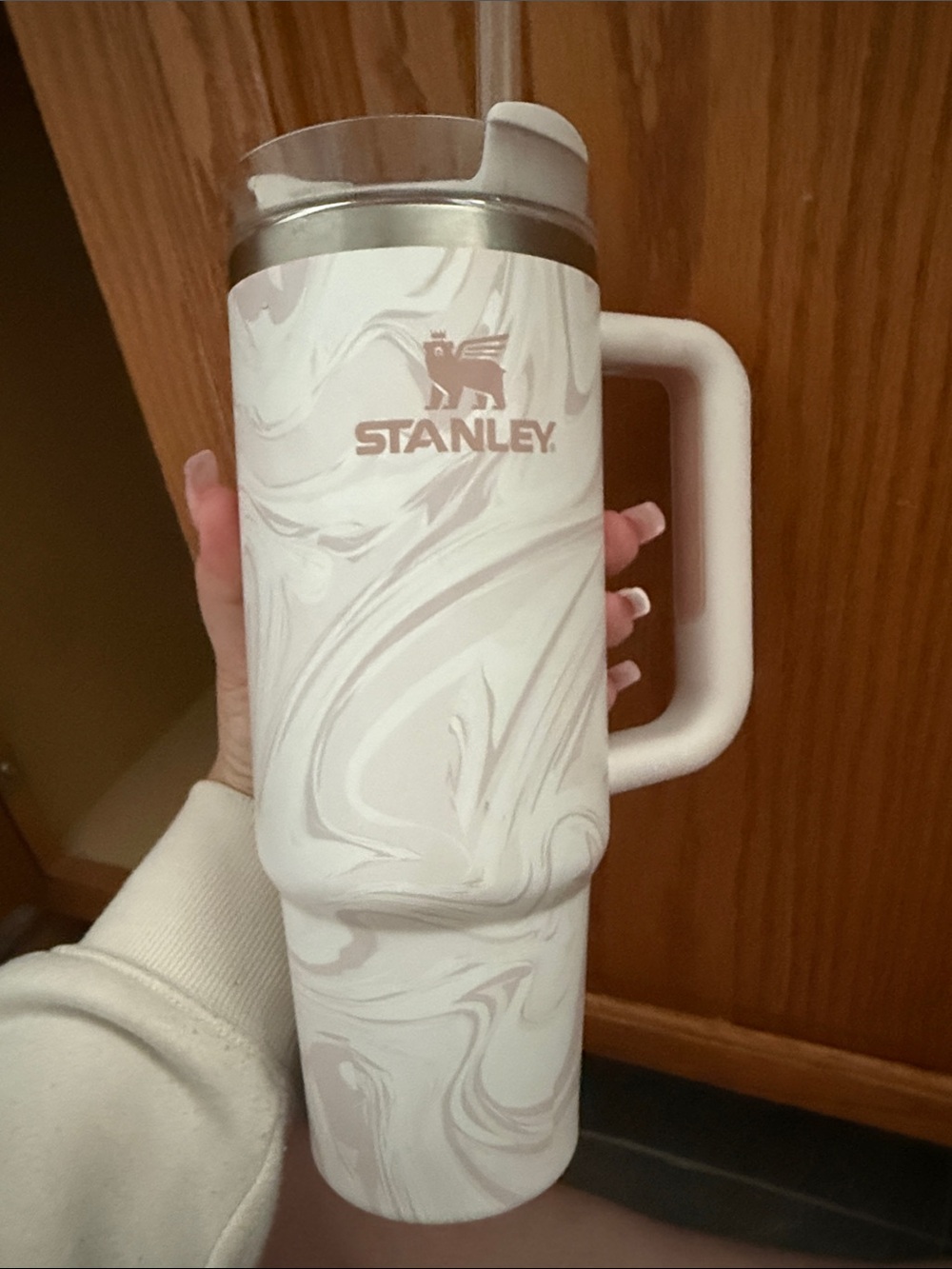 Stanley White Marble Travel cup 30oz with Handle